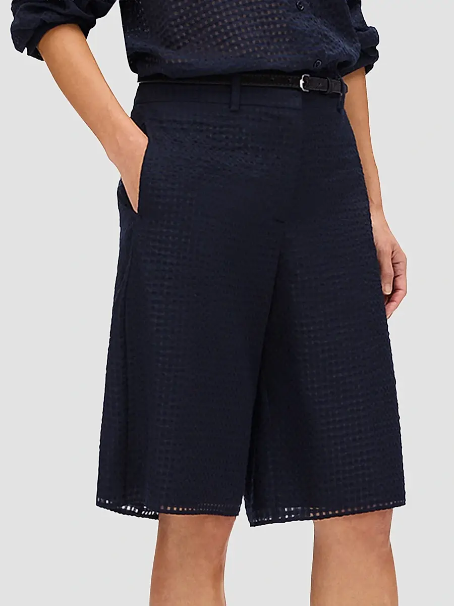Another Tomorrow Women's Gingham Bermuda Pants | Thumbnail 4