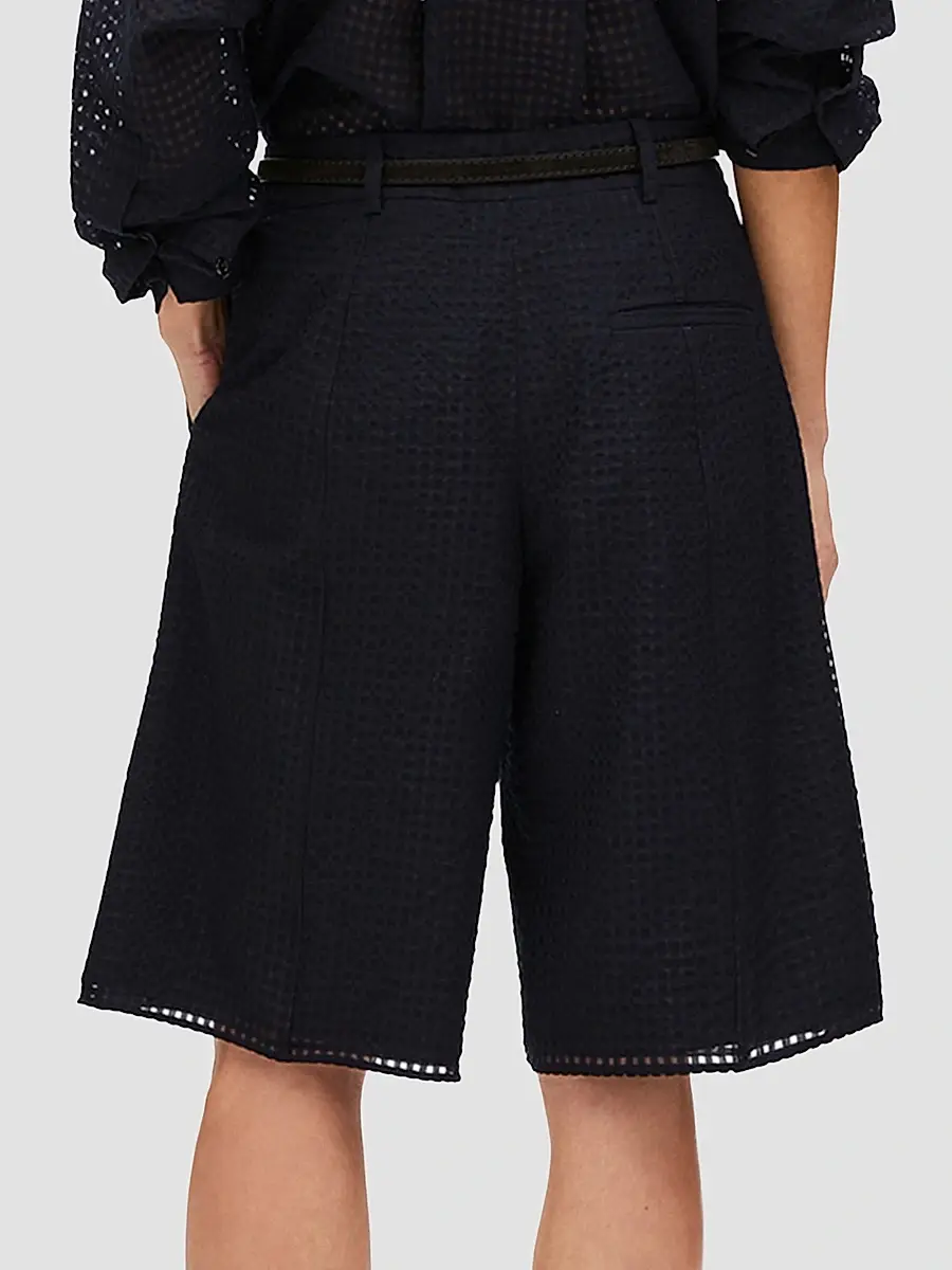 Another Tomorrow Women's Gingham Bermuda Pants | Thumbnail 5