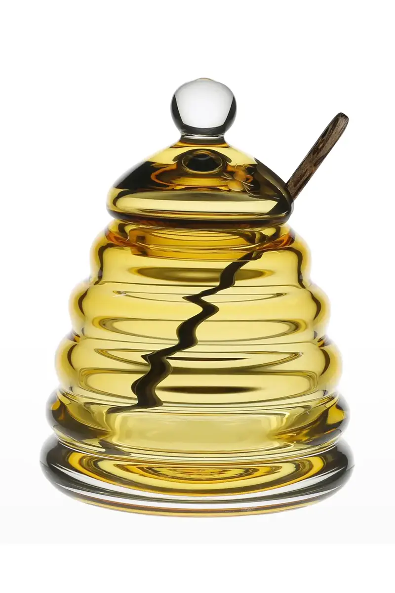 William Yeoward Crystal Honeycomb Honey Jar & Spoon | Thumbnail 2 William Yeoward Crystal Honeycomb Honey Jar & Spoon | Thumbnail 2