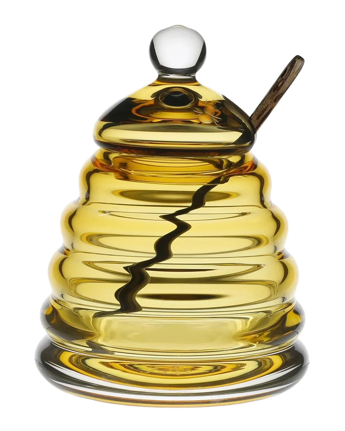William Yeoward Crystal Honeycomb Honey Jar & Spoon