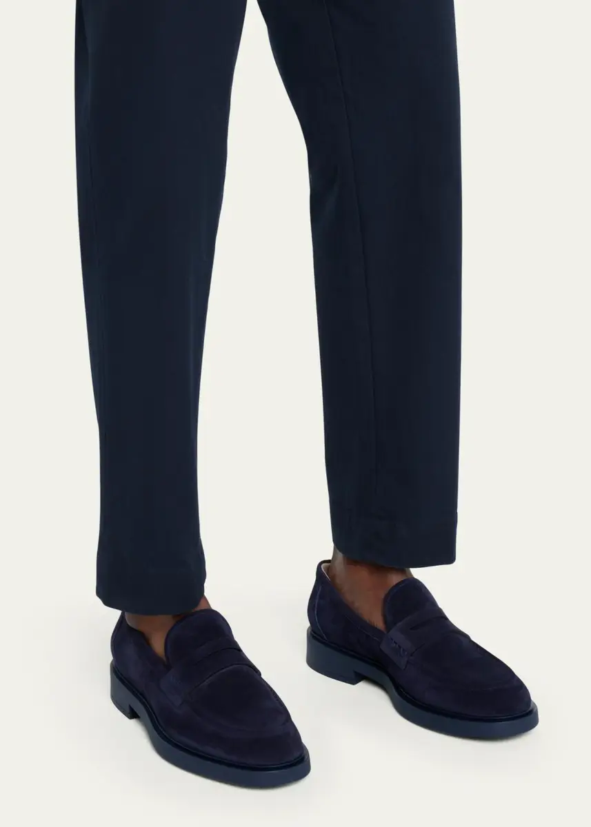 Gianvito Rossi Men's Harris Suede Penny Loafers | Thumbnail 2 Gianvito Rossi Men's Harris Suede Penny Loafers | Thumbnail 2