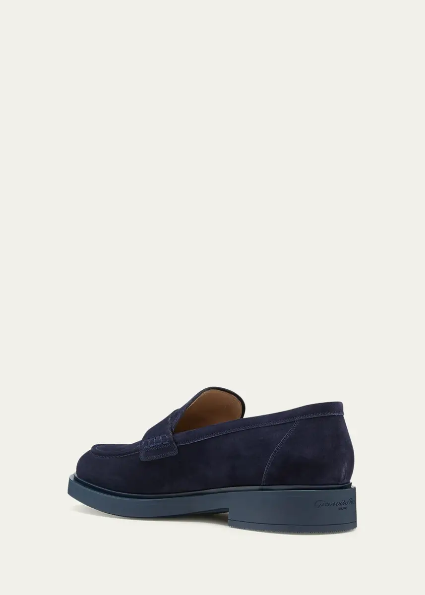 Gianvito Rossi Men's Harris Suede Penny Loafers | Thumbnail 4 Gianvito Rossi Men's Harris Suede Penny Loafers | Thumbnail 4