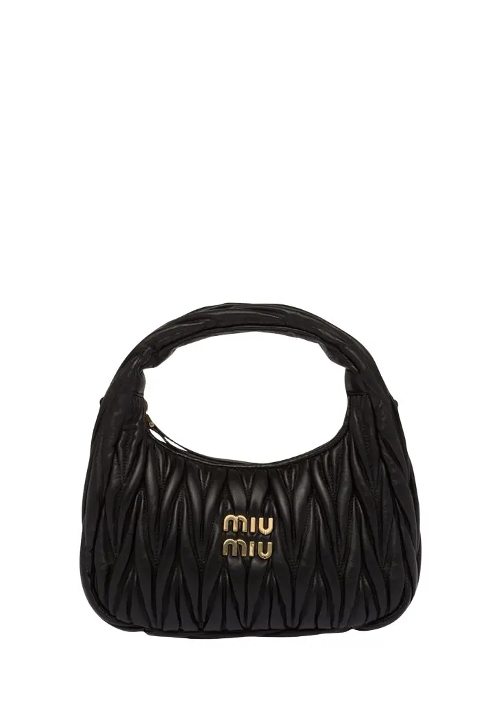 Miu Miu Matelasse Quilted Top Handle Hobo Bag | Image 1 Miu Miu Matelasse Quilted Top Handle Hobo Bag | Image 1