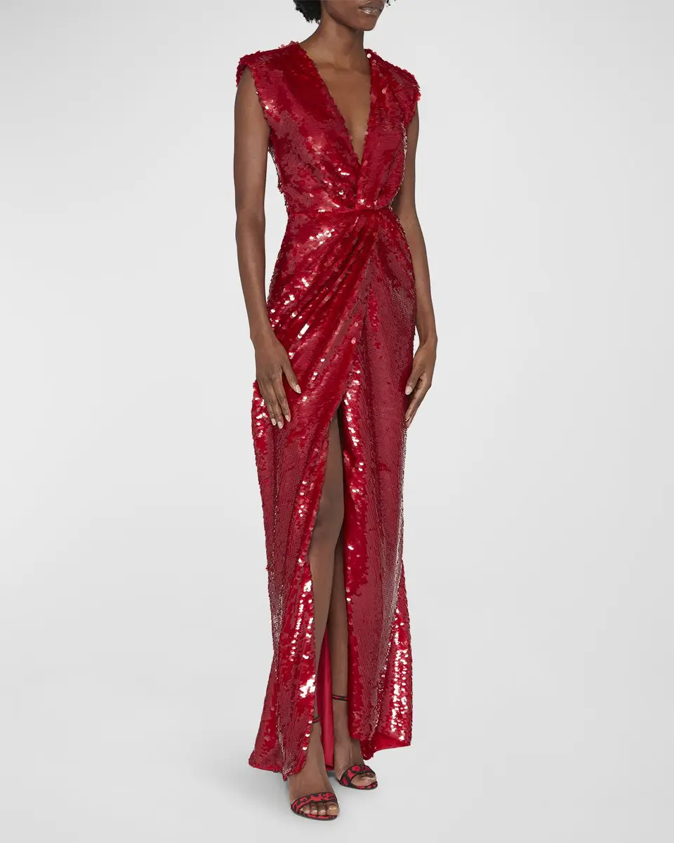Dolce & Gabbana Twisted Plunging Sequin Gown | Thumbnail 3 Dolce & Gabbana Twisted Plunging Sequin Gown | Thumbnail 3