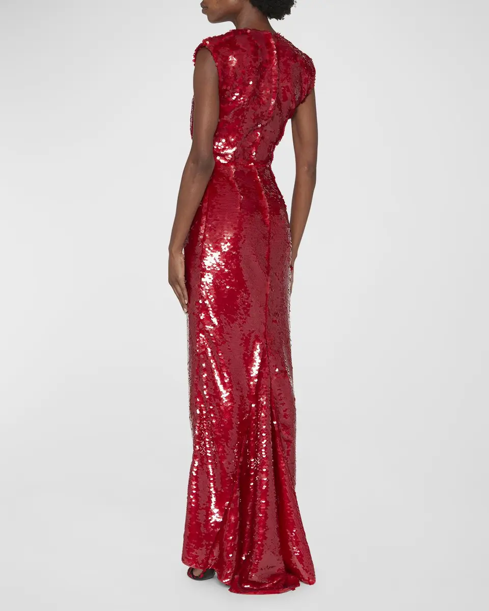 Dolce & Gabbana Twisted Plunging Sequin Gown | Thumbnail 4 Dolce & Gabbana Twisted Plunging Sequin Gown | Thumbnail 4