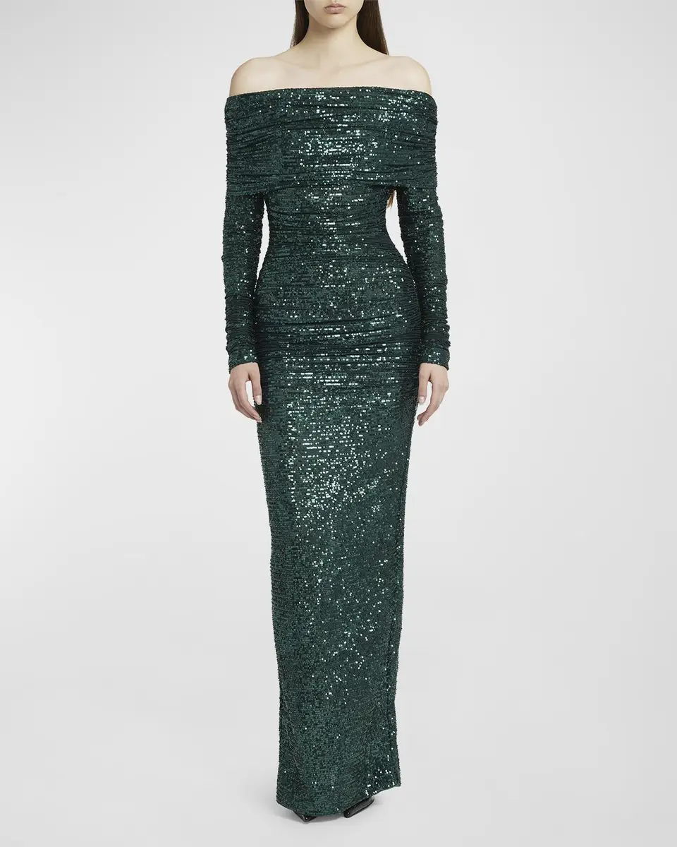 Dolce & Gabbana Sequin Off-Shoulder Column Gown | Thumbnail 2 Dolce & Gabbana Sequin Off-Shoulder Column Gown | Thumbnail 2