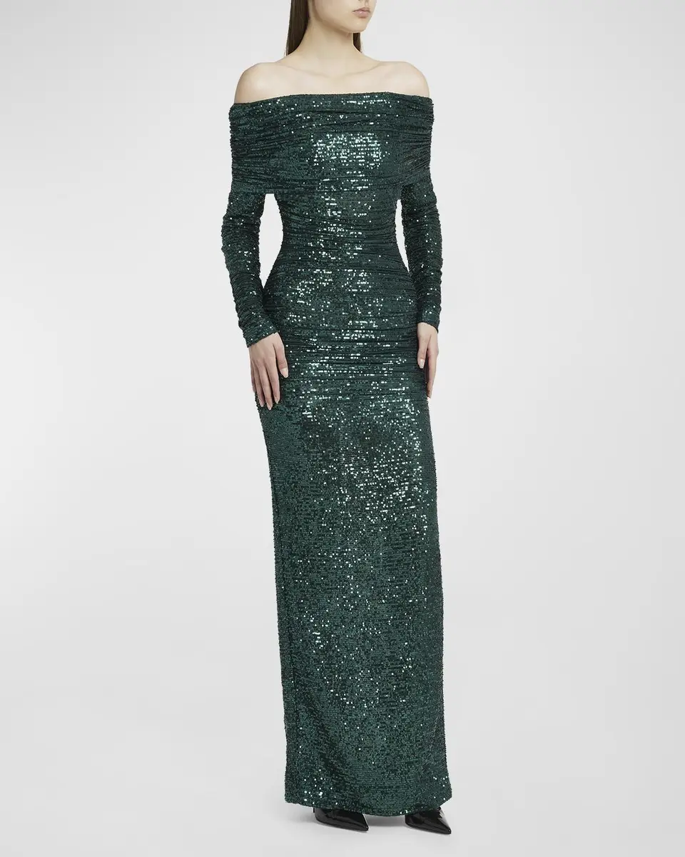 Dolce & Gabbana Sequin Off-Shoulder Column Gown | Thumbnail 3 Dolce & Gabbana Sequin Off-Shoulder Column Gown | Thumbnail 3