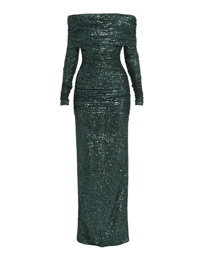 Dolce & Gabbana Sequin Off-Shoulder Column Gown | Image 1 Dolce & Gabbana Sequin Off-Shoulder Column Gown | Image 1