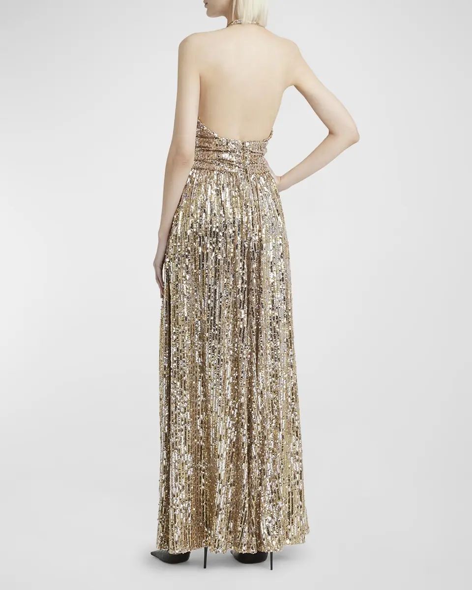 Dolce & Gabbana Sequined Halter Thigh-Slit Gown | Thumbnail 4 Dolce & Gabbana Sequined Halter Thigh-Slit Gown | Thumbnail 4