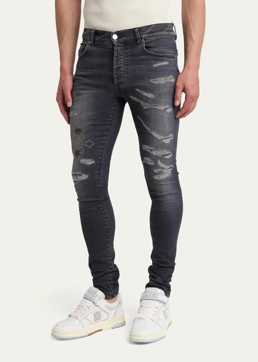 AMIRI Men's Hollywood Studded Stretch Skinny Jeans | Thumbnail 4 AMIRI Men's Hollywood Studded Stretch Skinny Jeans | Thumbnail 4