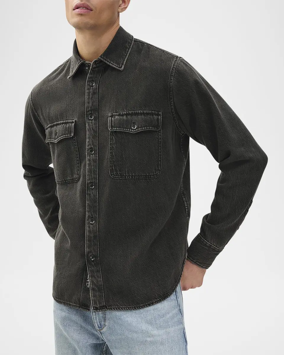 rag & bone Men's Jack Denim Button-Down Shirt | Thumbnail 4 rag & bone Men's Jack Denim Button-Down Shirt | Thumbnail 4