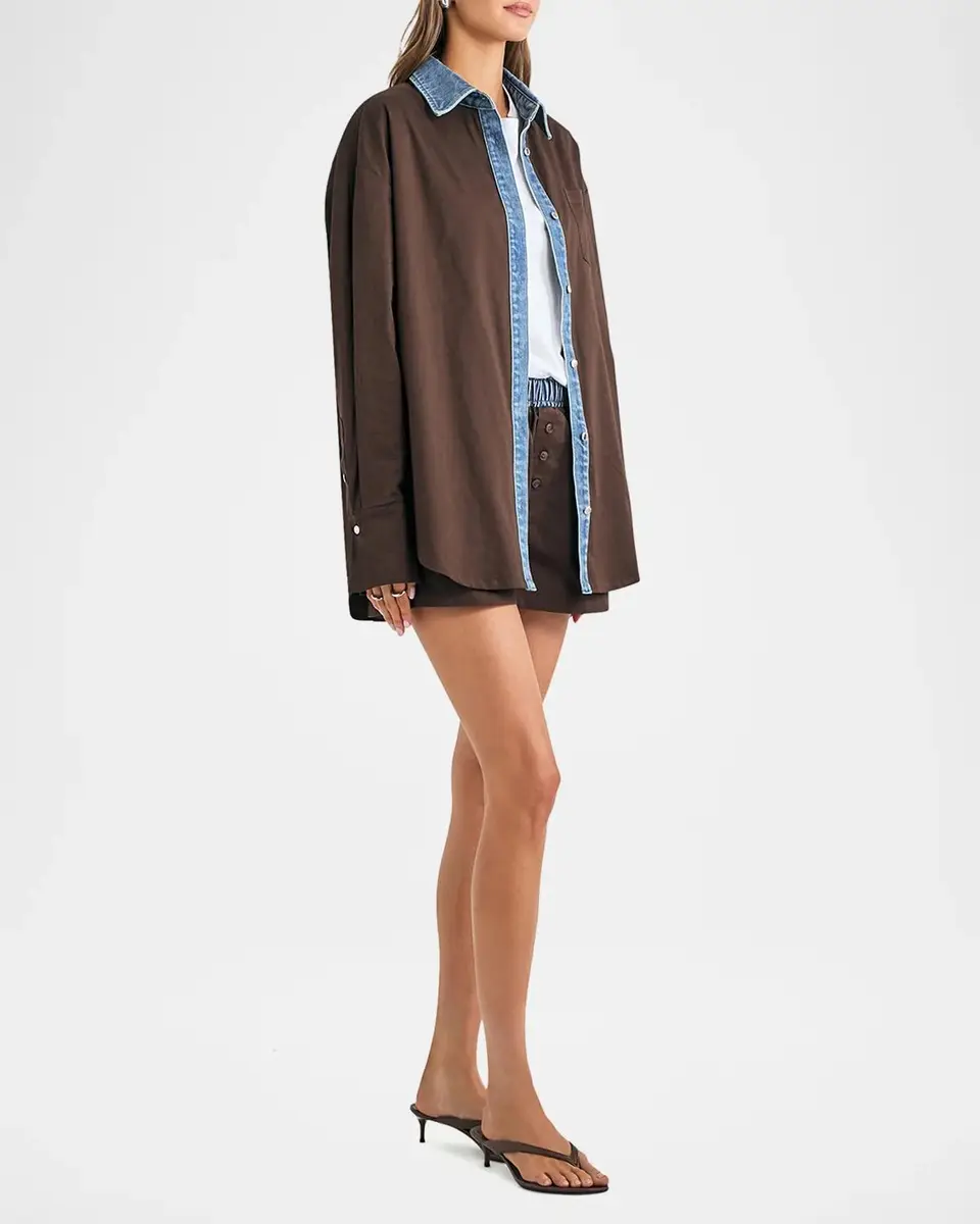 SEROYA Gill Oversized Button-Front Shirt | Thumbnail 3 SEROYA Gill Oversized Button-Front Shirt | Thumbnail 3