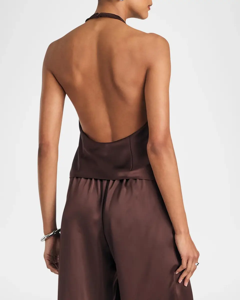 SEROYA Lovella Satin Halter Top | Thumbnail 3