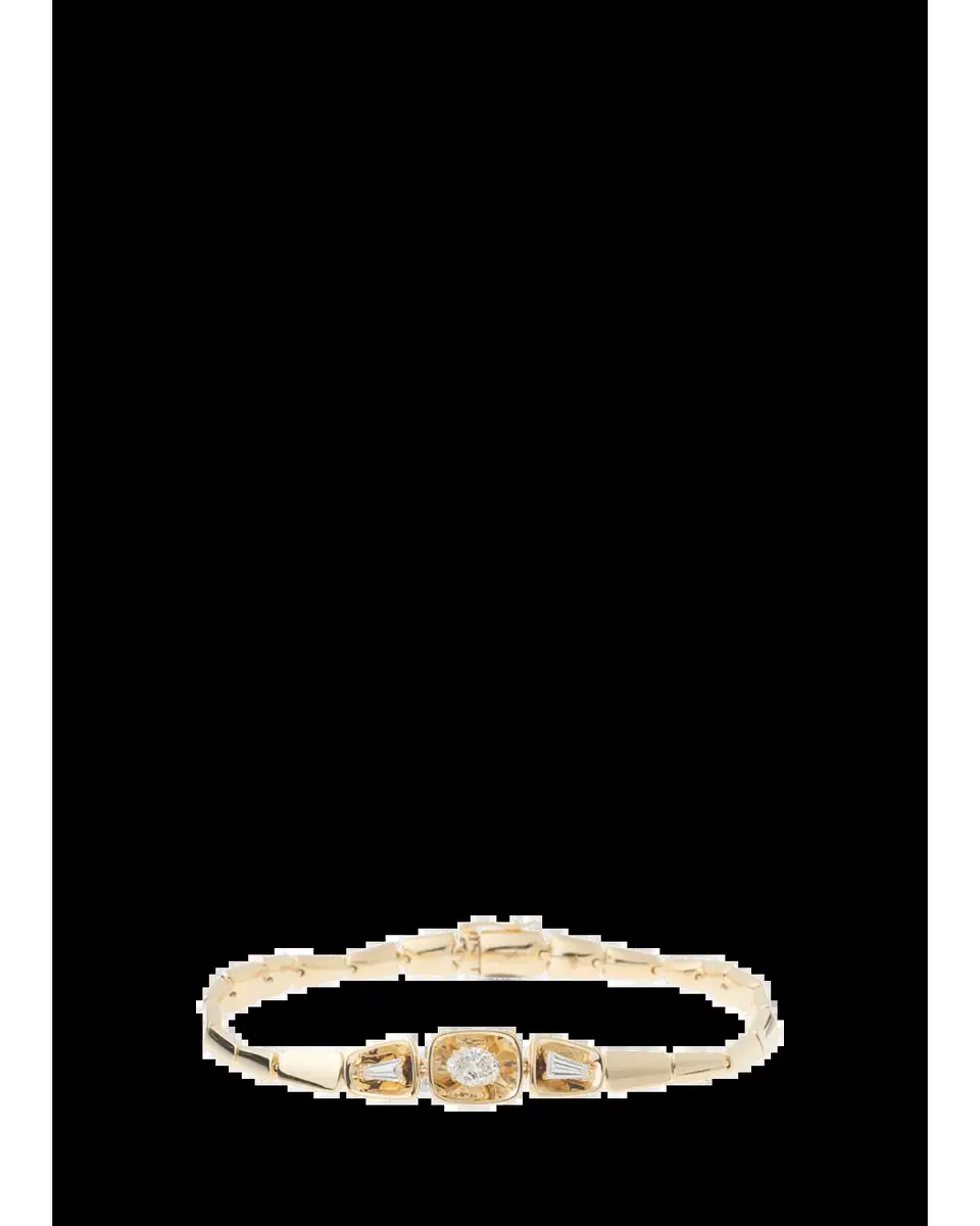 Nikos Koulis LOOK 18K Yellow Gold Triple Diamond Bracelet | Thumbnail 2