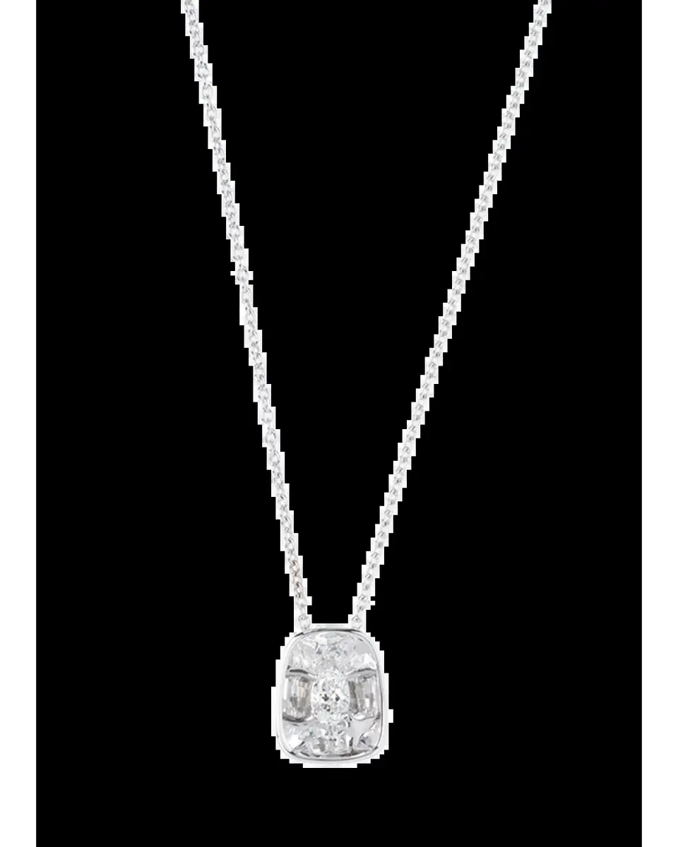 Nikos Koulis LOOK 18K White Gold Oval Diamond Pendant Necklace | Thumbnail 2