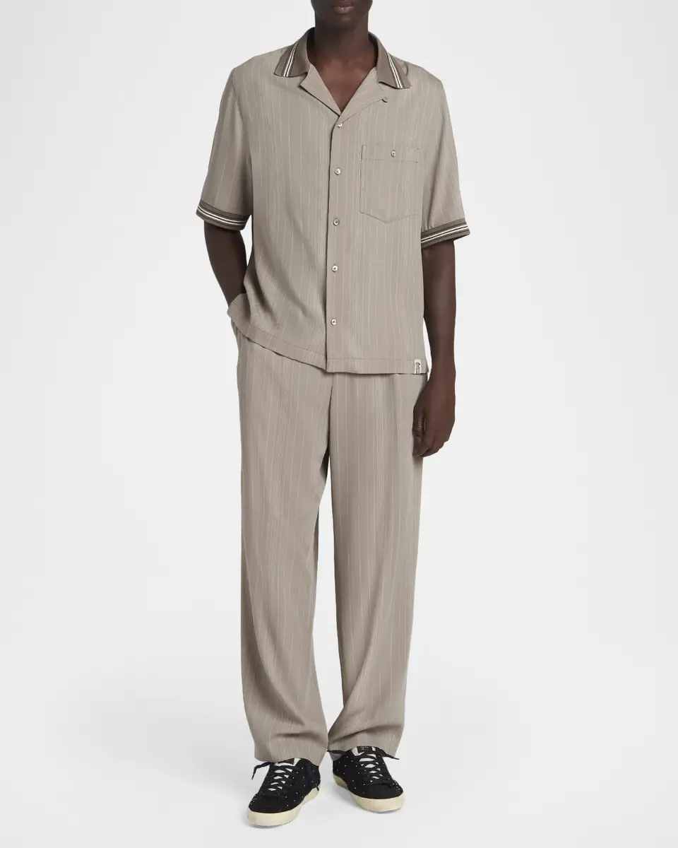 Golden Goose Men's Hairline Stripe Short-Sleeve Shirt | Thumbnail 2