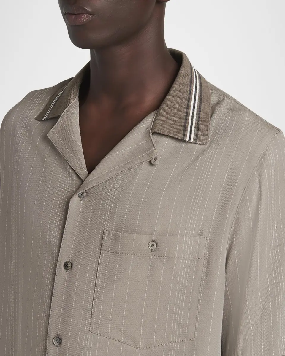 Golden Goose Men's Hairline Stripe Short-Sleeve Shirt | Thumbnail 5