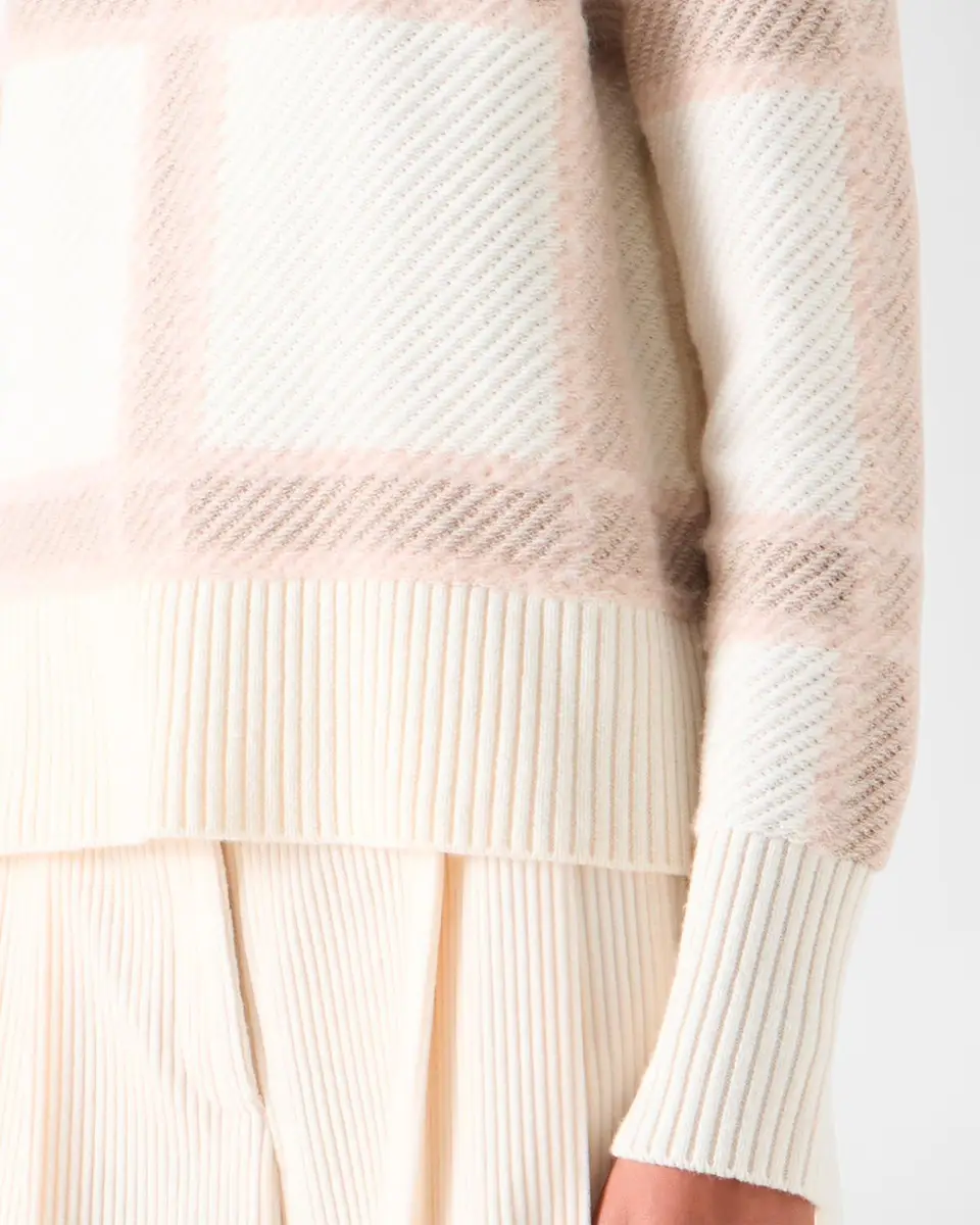 Akris punto Intarsia Plaid Wool-Cashmere Sweater | Thumbnail 5 Akris punto Intarsia Plaid Wool-Cashmere Sweater | Thumbnail 5