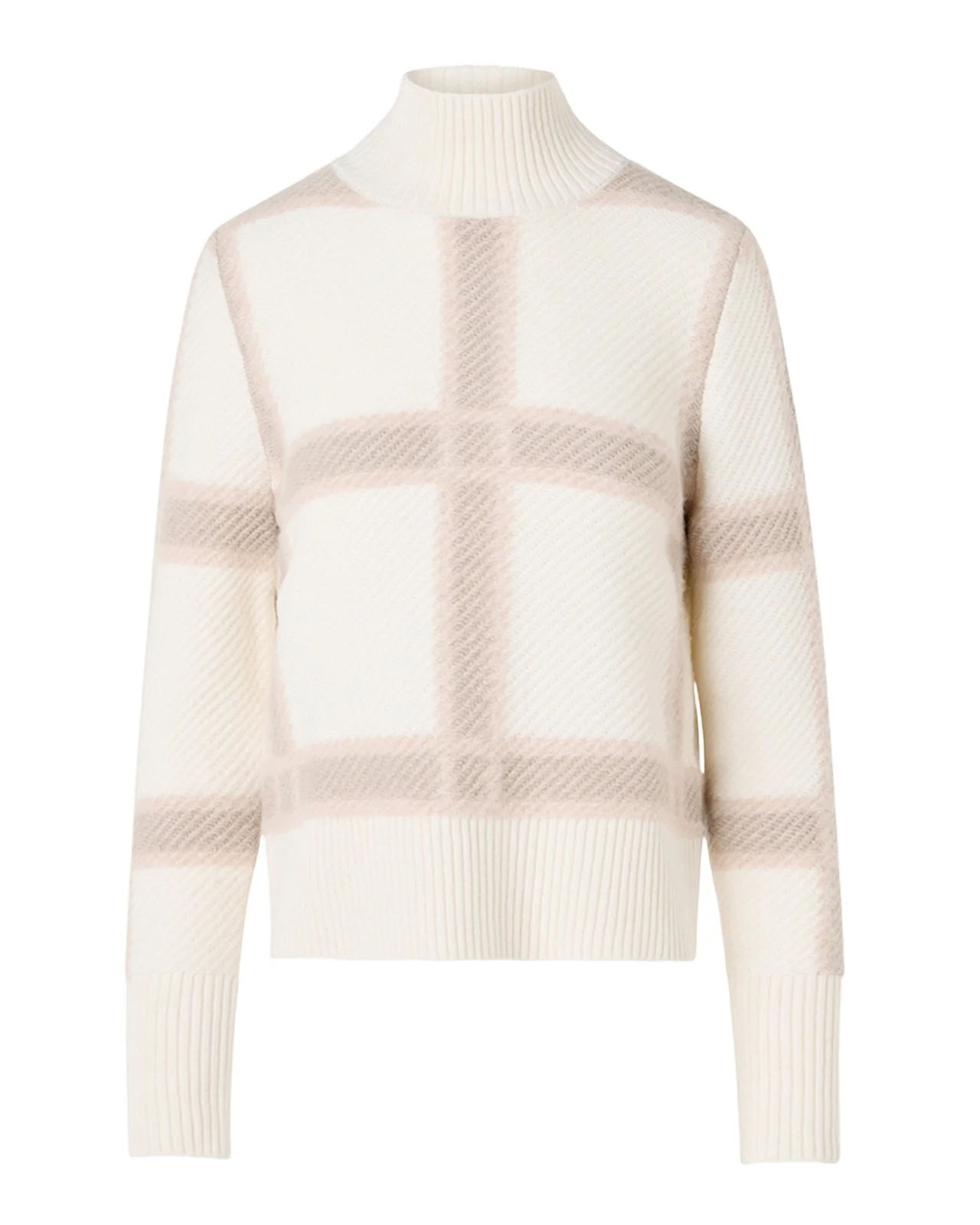 Akris punto Intarsia Plaid Wool-Cashmere Sweater