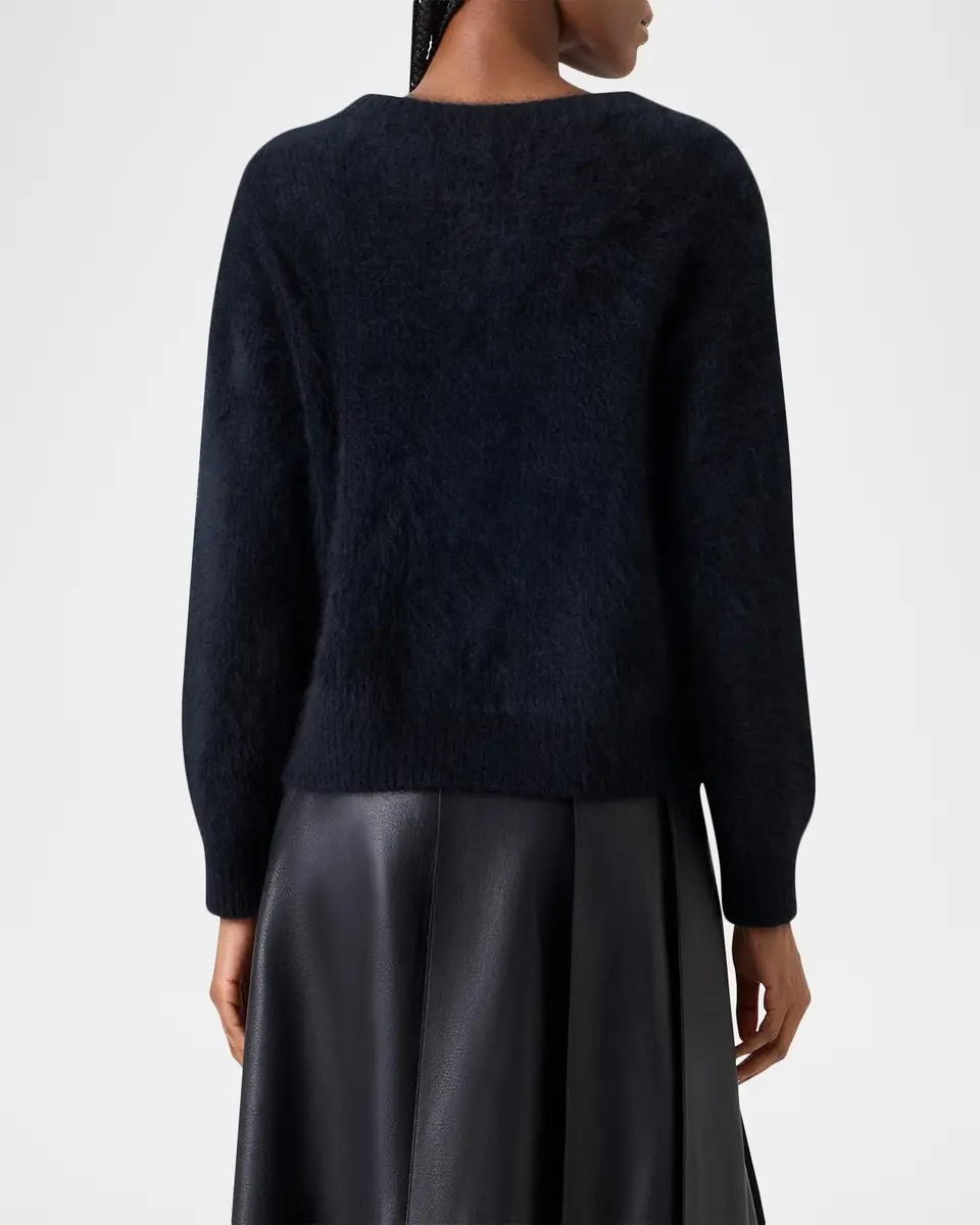 Akris Cloud Cashmere Oro Lienzo Jacquard Crewneck Sweater | Thumbnail 3 Akris Cloud Cashmere Oro Lienzo Jacquard Crewneck Sweater | Thumbnail 3