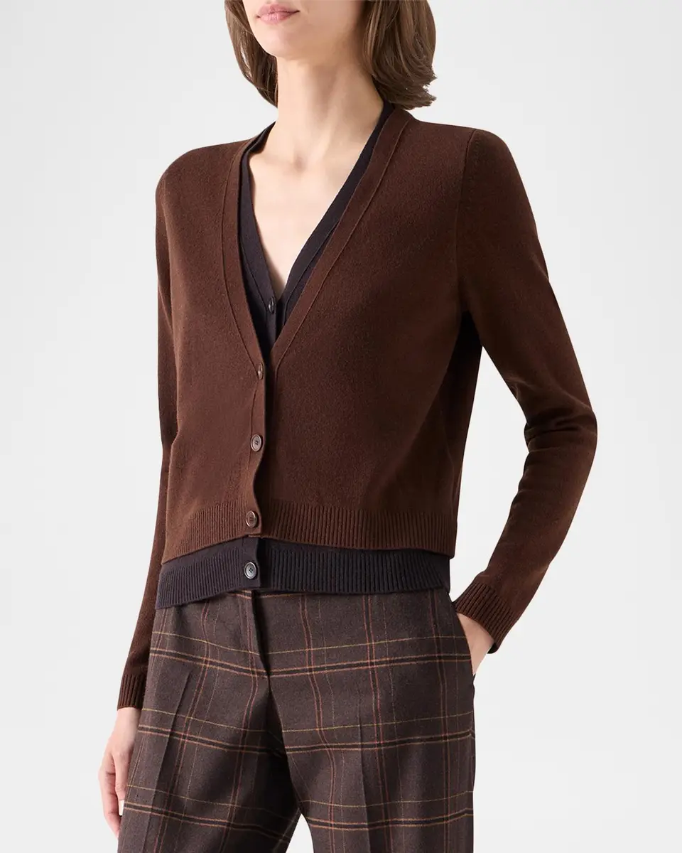 Akris punto Wool-Cashmere V-Neck Cardigan | Thumbnail 6 Akris punto Wool-Cashmere V-Neck Cardigan | Thumbnail 6
