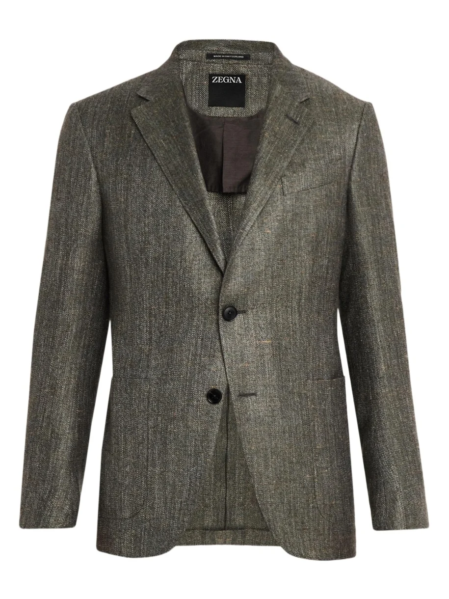 Zegna Men's Silk-Cotton Twill Single-Breasted Sport Coat