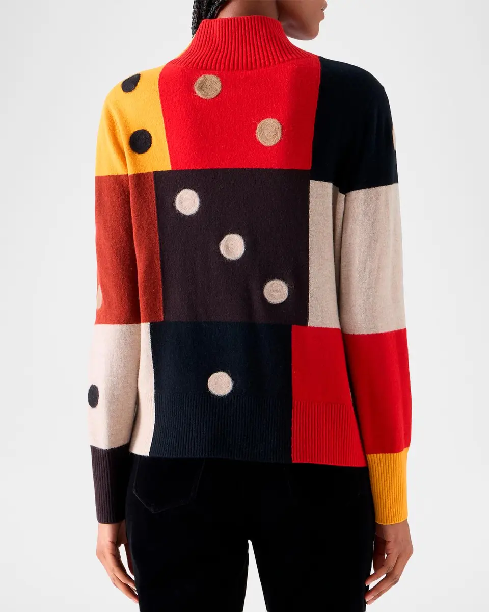 Akris punto Dice Intarsia Colorblock Wool-Cashmere Sweater | Thumbnail 3 Akris punto Dice Intarsia Colorblock Wool-Cashmere Sweater | Thumbnail 3