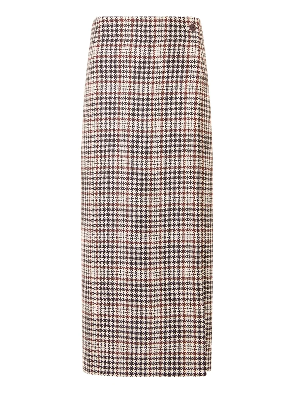 Akris punto Houndstooth Check Midi Wrap Skirt