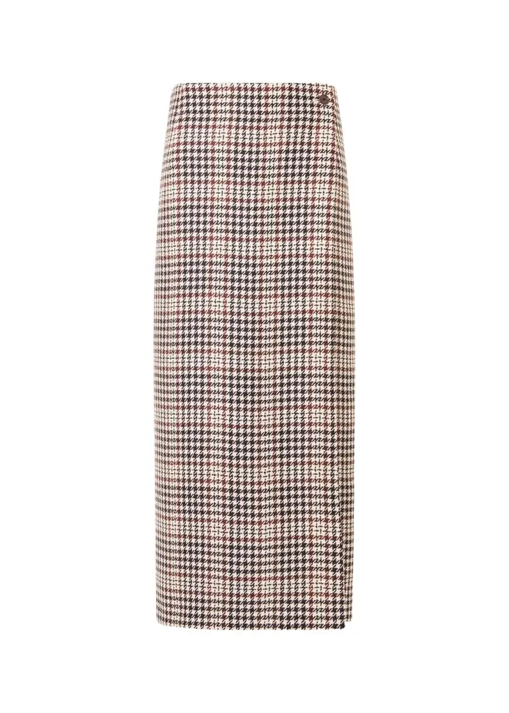Akris punto Houndstooth Check Midi Wrap Skirt | Image 1 Akris punto Houndstooth Check Midi Wrap Skirt | Image 1