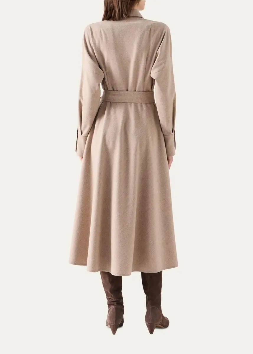 Akris punto Flannel Wool Trench Midi Dress | Thumbnail 3 Akris punto Flannel Wool Trench Midi Dress | Thumbnail 3