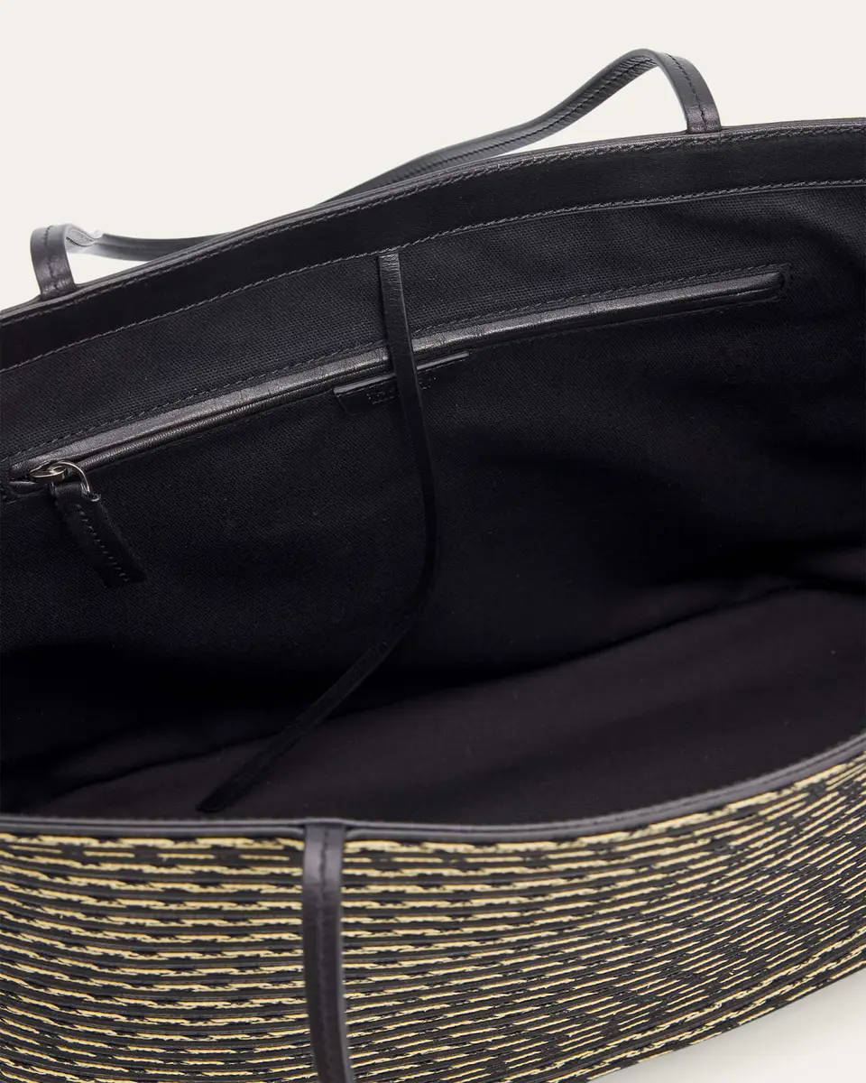 The Row Beau Striped Raffia & Leather Tote Bag | Thumbnail 4 The Row Beau Striped Raffia & Leather Tote Bag | Thumbnail 4