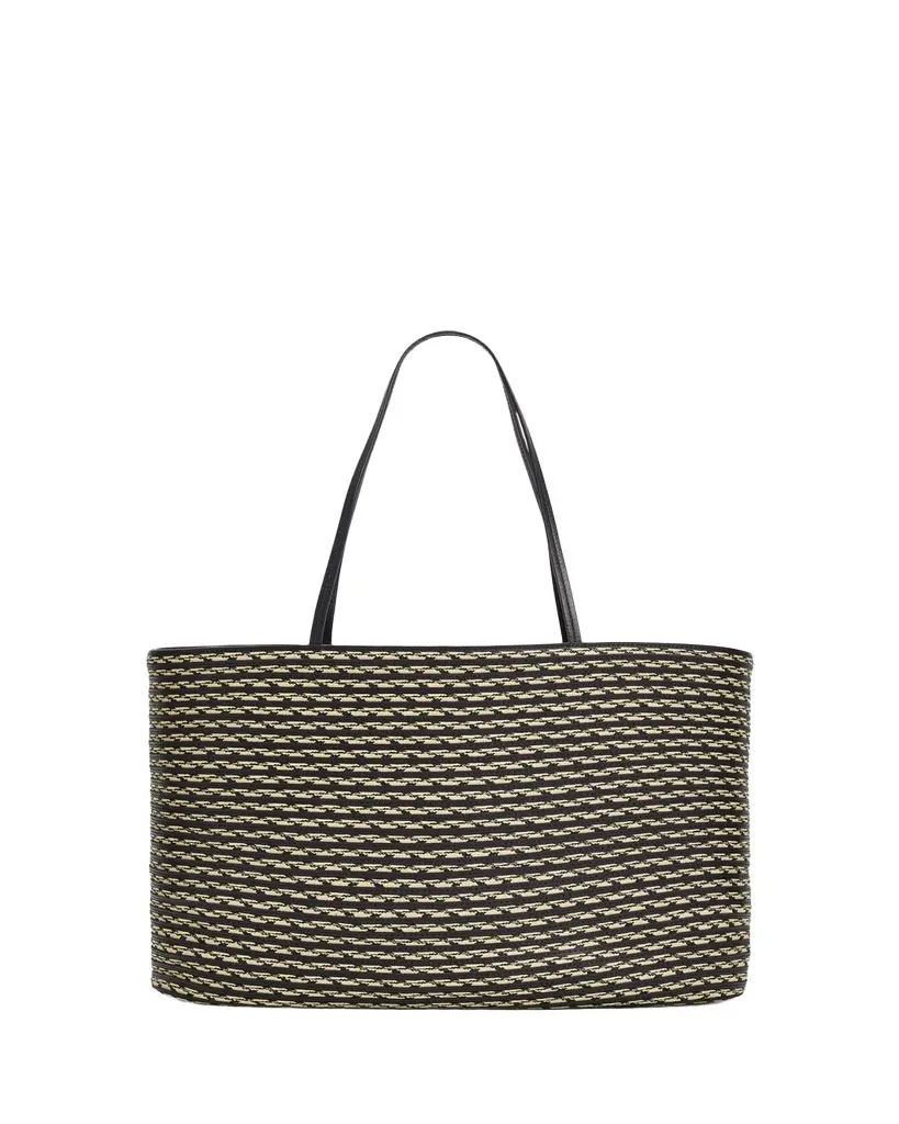 The Row Beau Striped Raffia & Leather Tote Bag | Image 1 The Row Beau Striped Raffia & Leather Tote Bag | Image 1