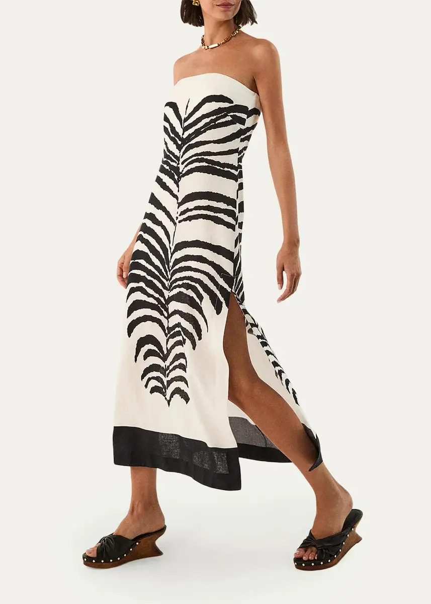 ViX Penelope Leaf-Print Linen-Blend Midi Dress | Thumbnail 2 ViX Penelope Leaf-Print Linen-Blend Midi Dress | Thumbnail 2