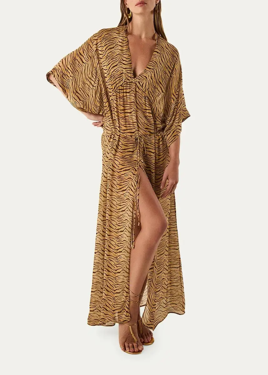ViX Megan Animal-Print Maxi Cover-Up Dress | Thumbnail 2 ViX Megan Animal-Print Maxi Cover-Up Dress | Thumbnail 2