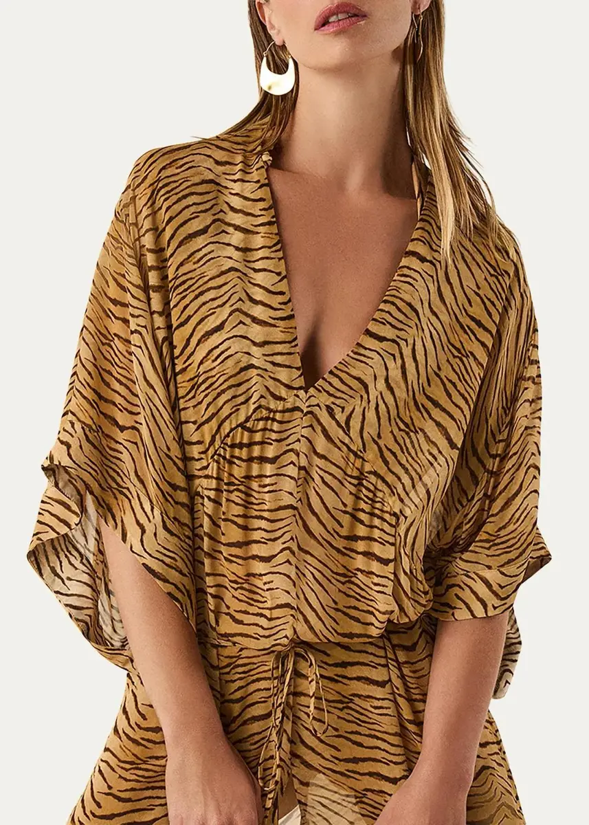 ViX Megan Animal-Print Maxi Cover-Up Dress | Thumbnail 4 ViX Megan Animal-Print Maxi Cover-Up Dress | Thumbnail 4