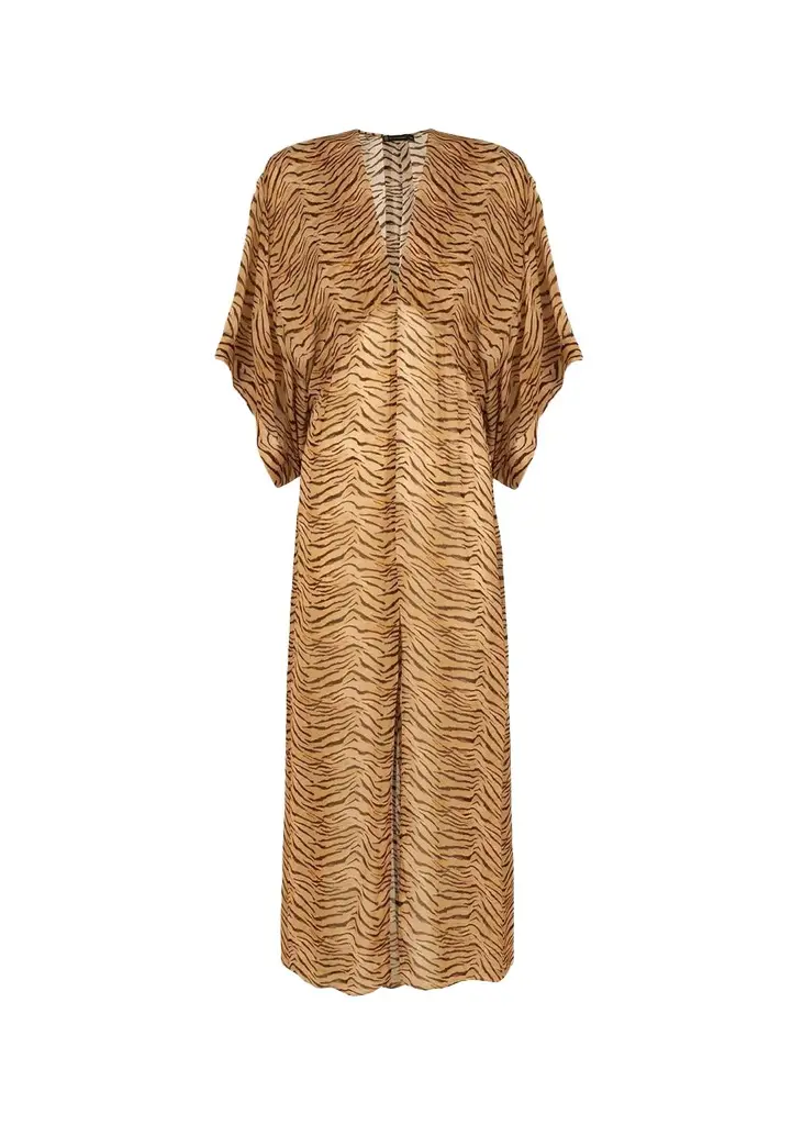 Megan Animal-Print Maxi Cover-Up Dress