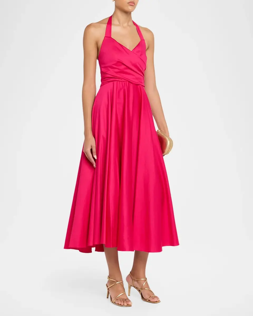 BLACK HALO Noelle Ruched Halter Midi Dress | Thumbnail 4 BLACK HALO Noelle Ruched Halter Midi Dress | Thumbnail 4