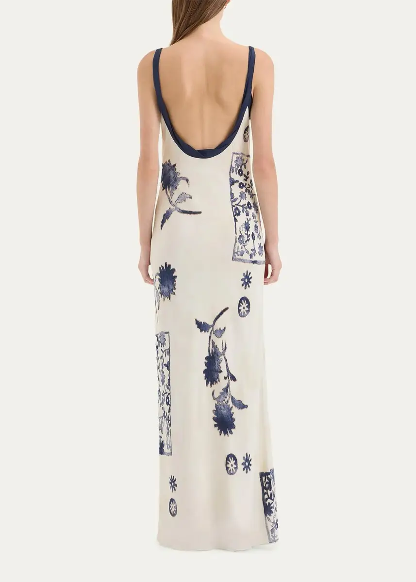 SIR. Phillipa Stamp-Print Maxi Slipdress | Thumbnail 3 SIR. Phillipa Stamp-Print Maxi Slipdress | Thumbnail 3