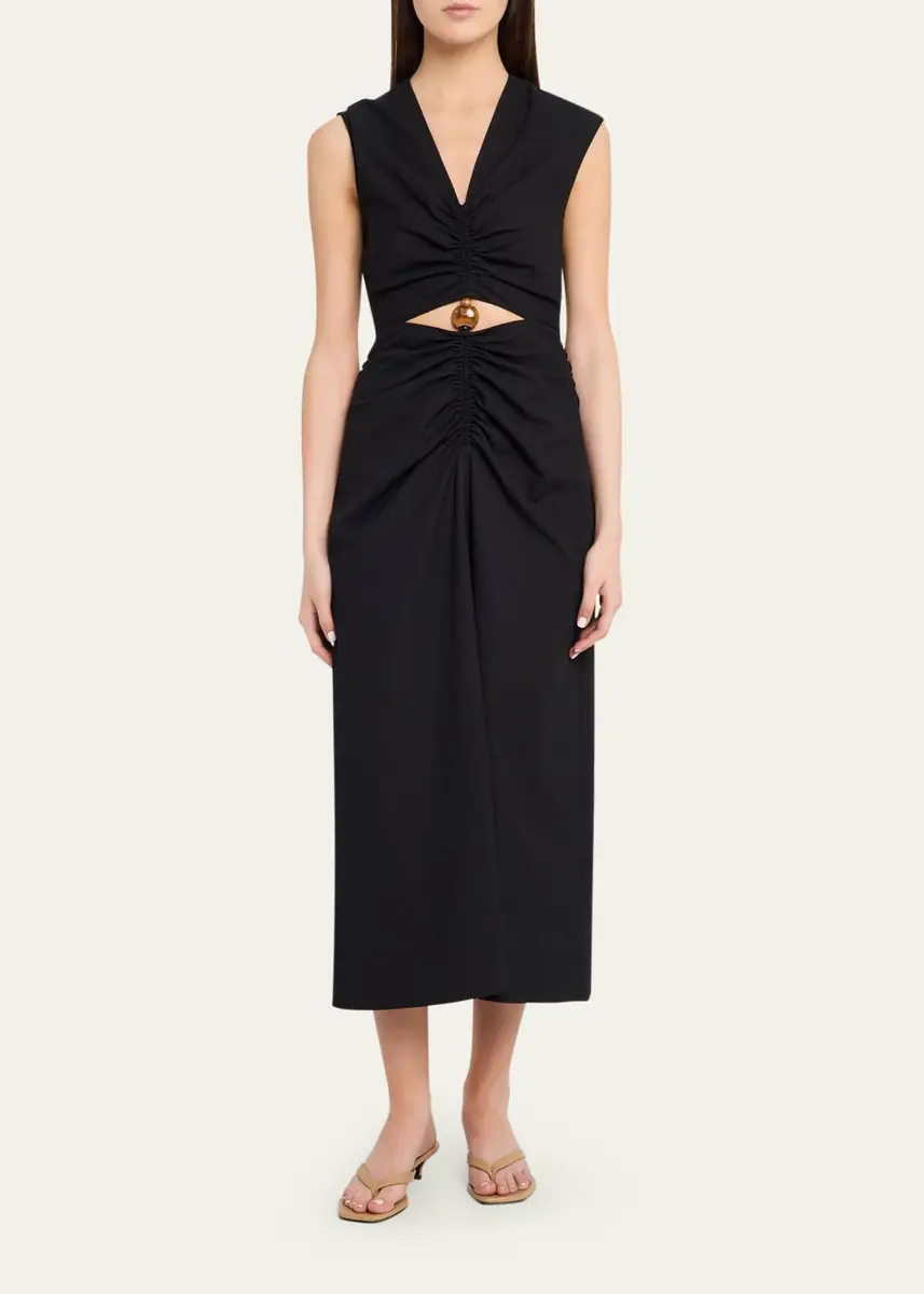 Veronica Beard Marisabel Cutout Crepe Midi Dress | Thumbnail 2