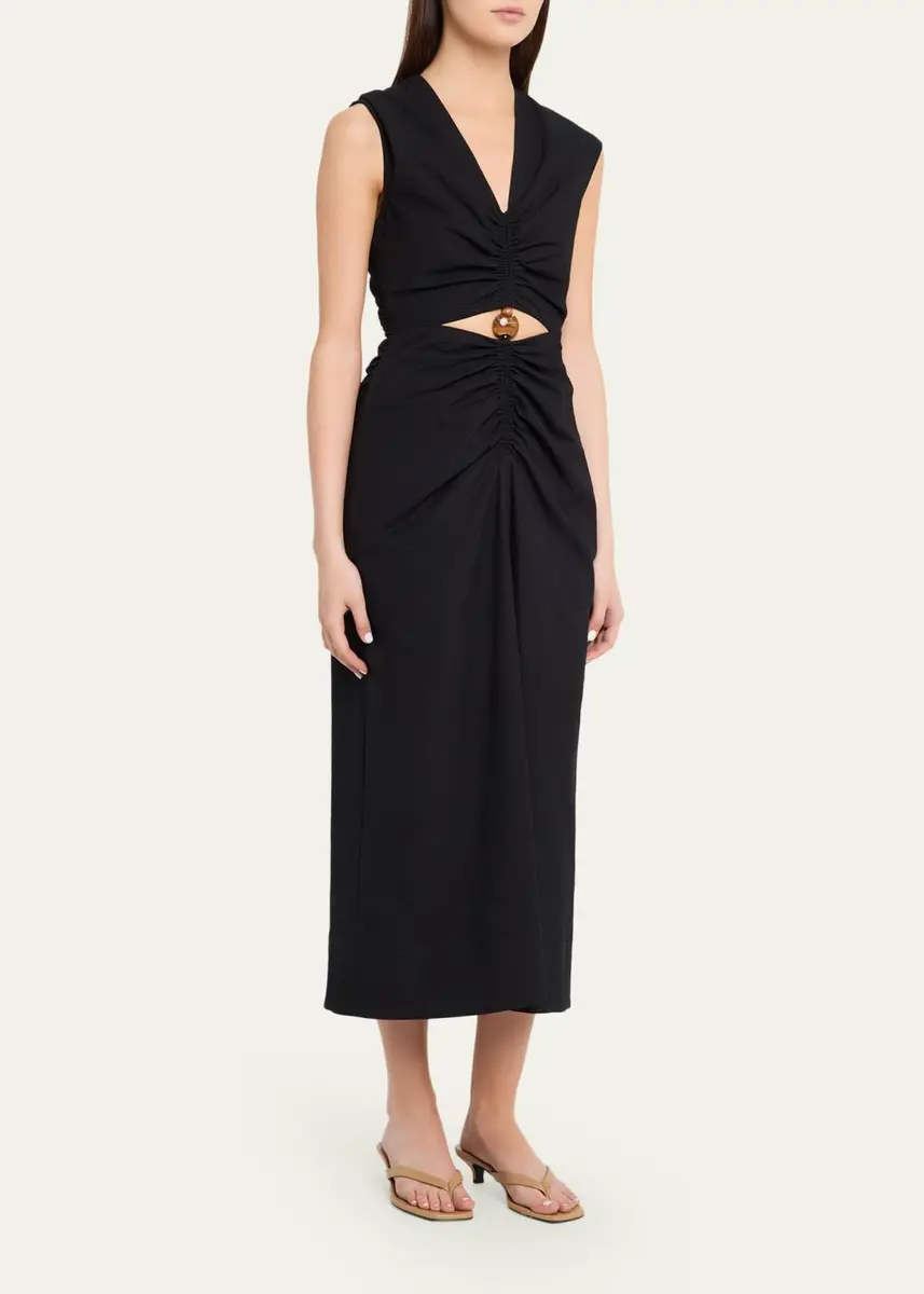 Veronica Beard Marisabel Cutout Crepe Midi Dress | Thumbnail 4