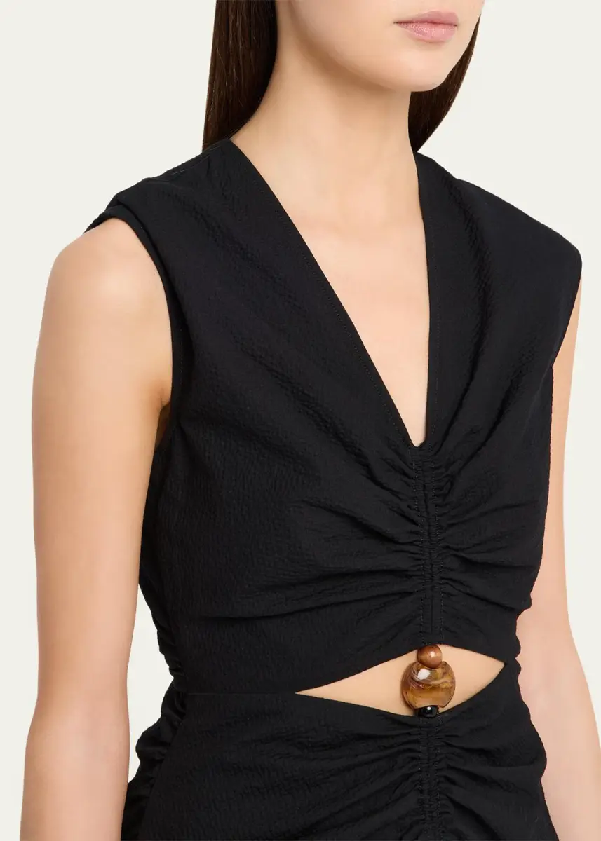 Veronica Beard Marisabel Cutout Crepe Midi Dress | Thumbnail 5