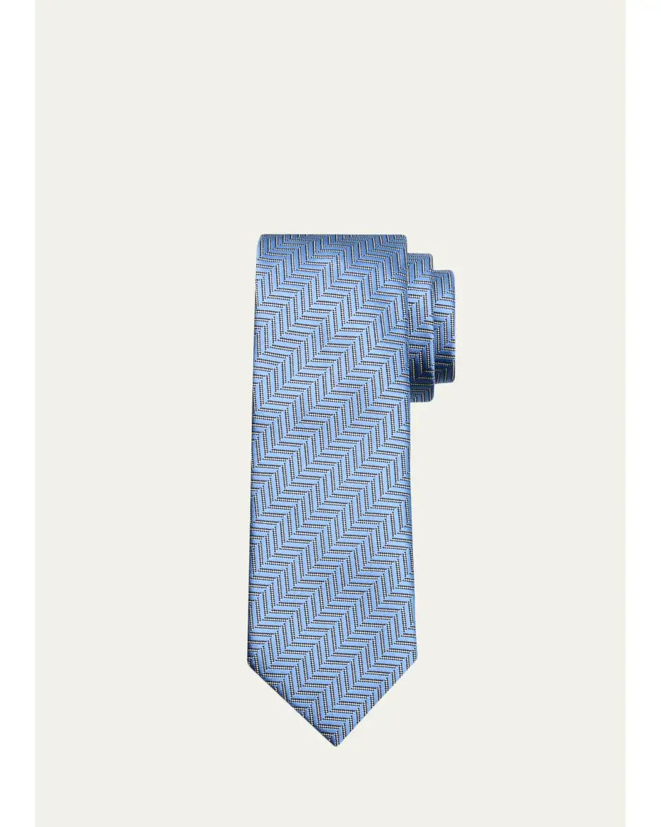 Tom Ford Men's Contrast Herringbone Silk Tie | Thumbnail 2 Tom Ford Men's Contrast Herringbone Silk Tie | Thumbnail 2