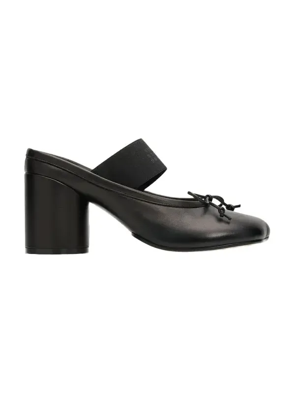 60mm Leather Mary Jane Ballerina Mule Pumps