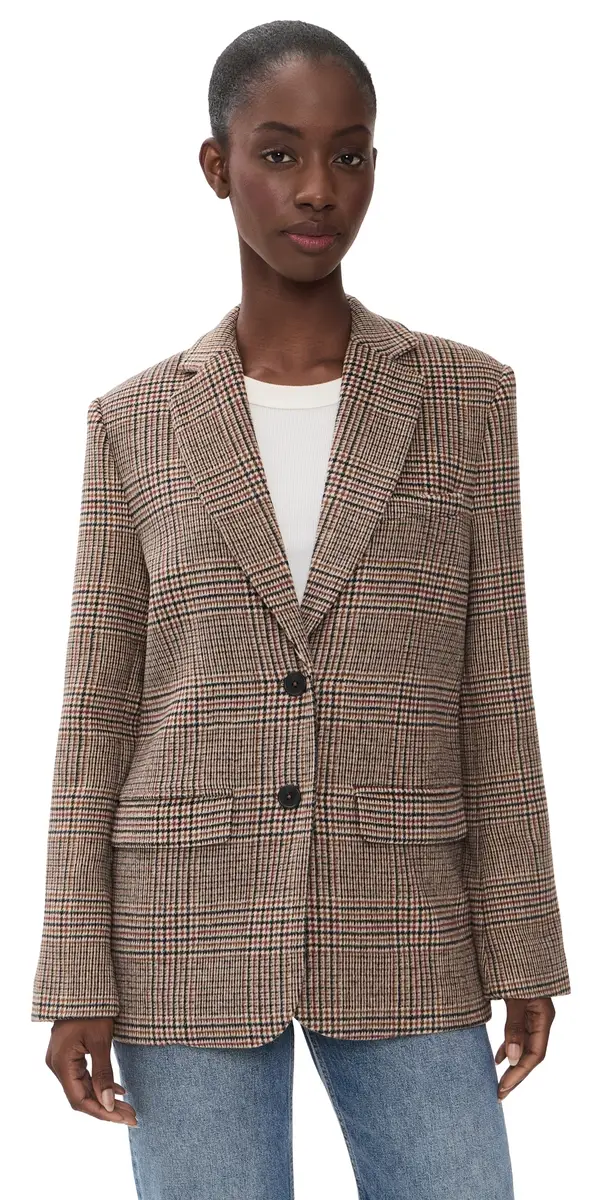 Favorite Daughter The Dean Blazer Brown Glen Plaid | Image 1 Favorite Daughter The Dean Blazer Brown Glen Plaid | Image 1