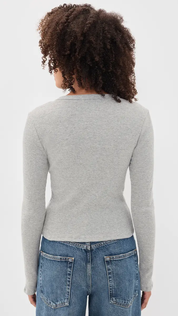 perfectwhitetee Marcela Long Sleeve Cotton Rib Tee | Thumbnail 3