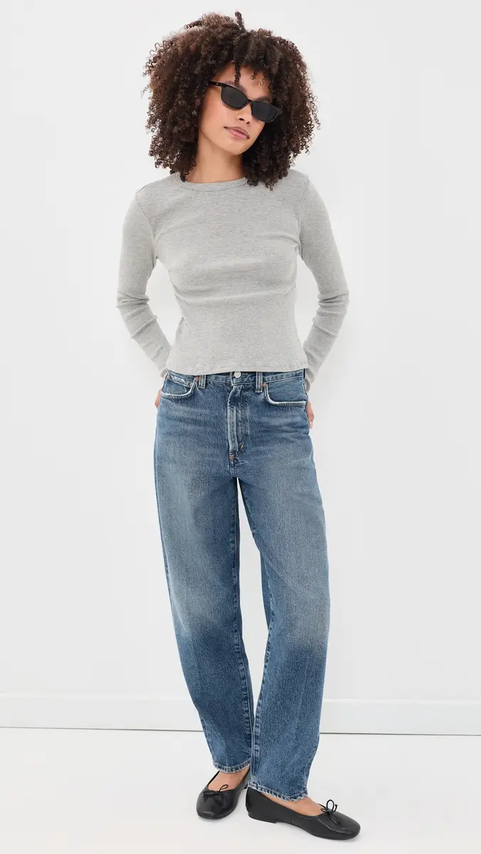 perfectwhitetee Marcela Long Sleeve Cotton Rib Tee | Thumbnail 5