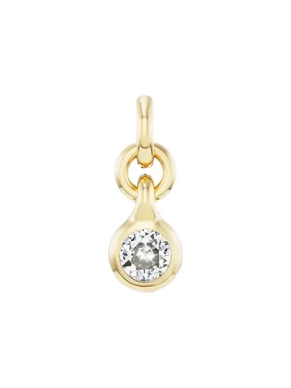18K Carriage Charm with Round Diamond
