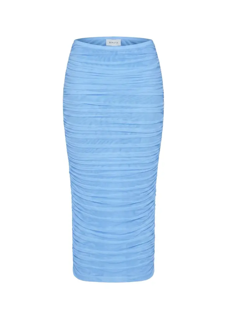 SEROYA Pia Ruched Midi Skirt