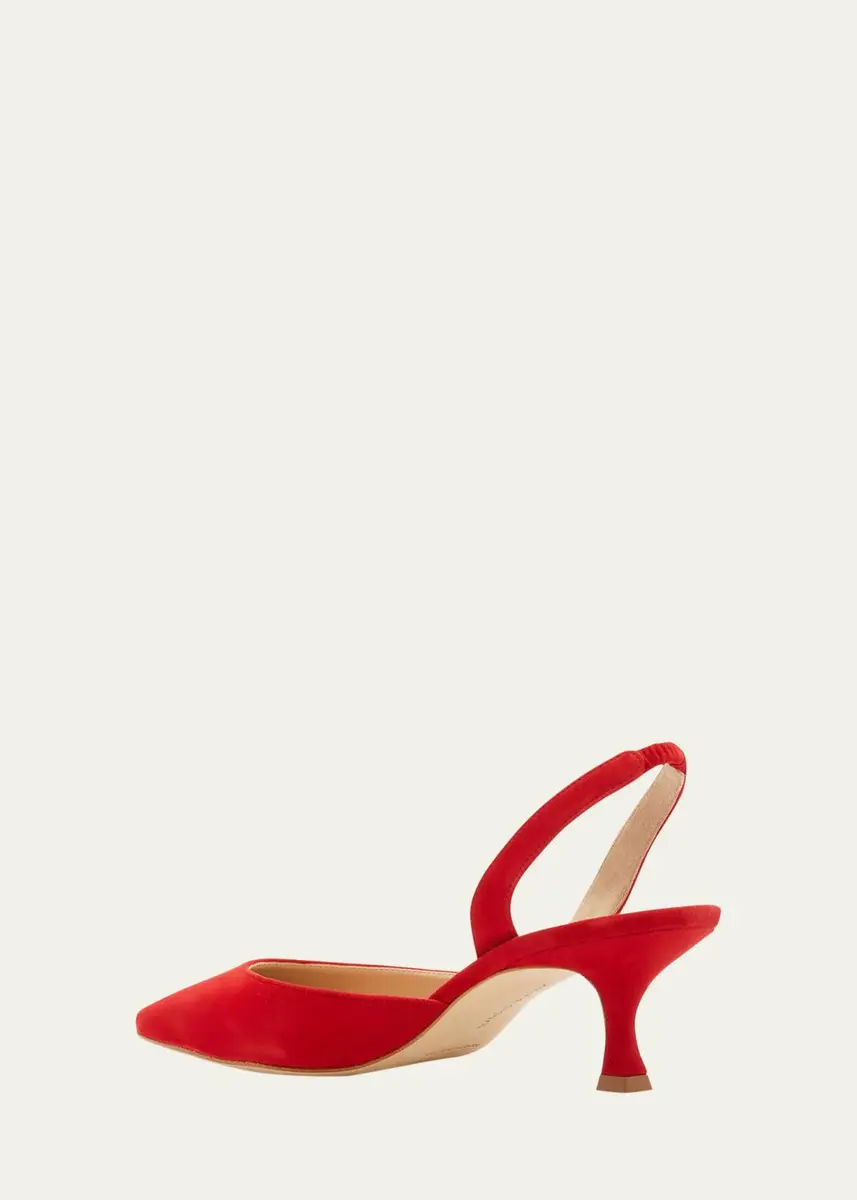 Manolo Blahnik Carolyne Kitten-Heel Halter Pumps | Thumbnail 4