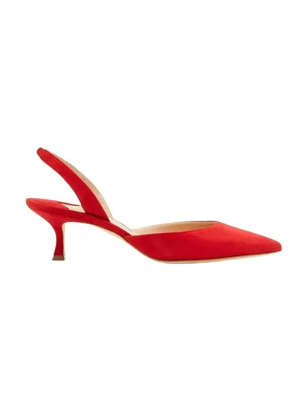Manolo Blahnik Carolyne Kitten-Heel Halter Pumps | Thumbnail 1 Manolo Blahnik Carolyne Kitten-Heel Halter Pumps | Thumbnail 1